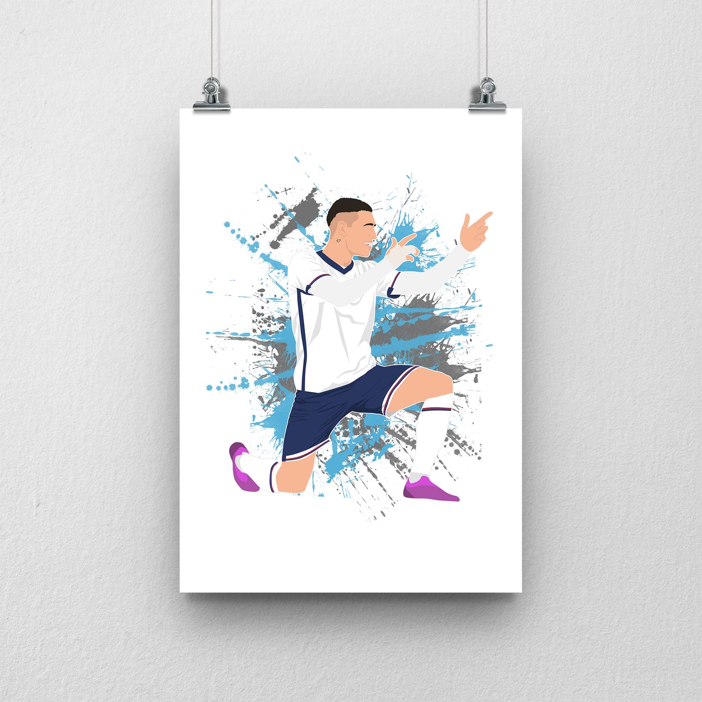 Phil Foden England Print – Football Artwork