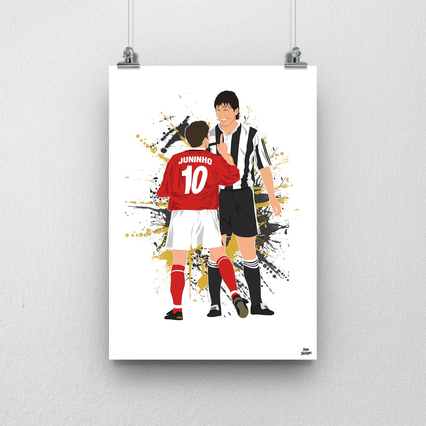 Philippe Albert & Juninho Print – Newcastle vs Middlesbrough