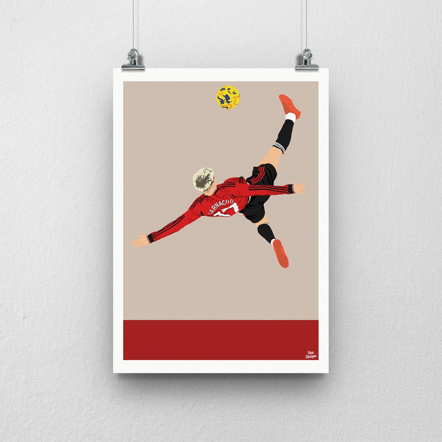 Alejandro Garnacho Overhead Kick Print – Football Artwork