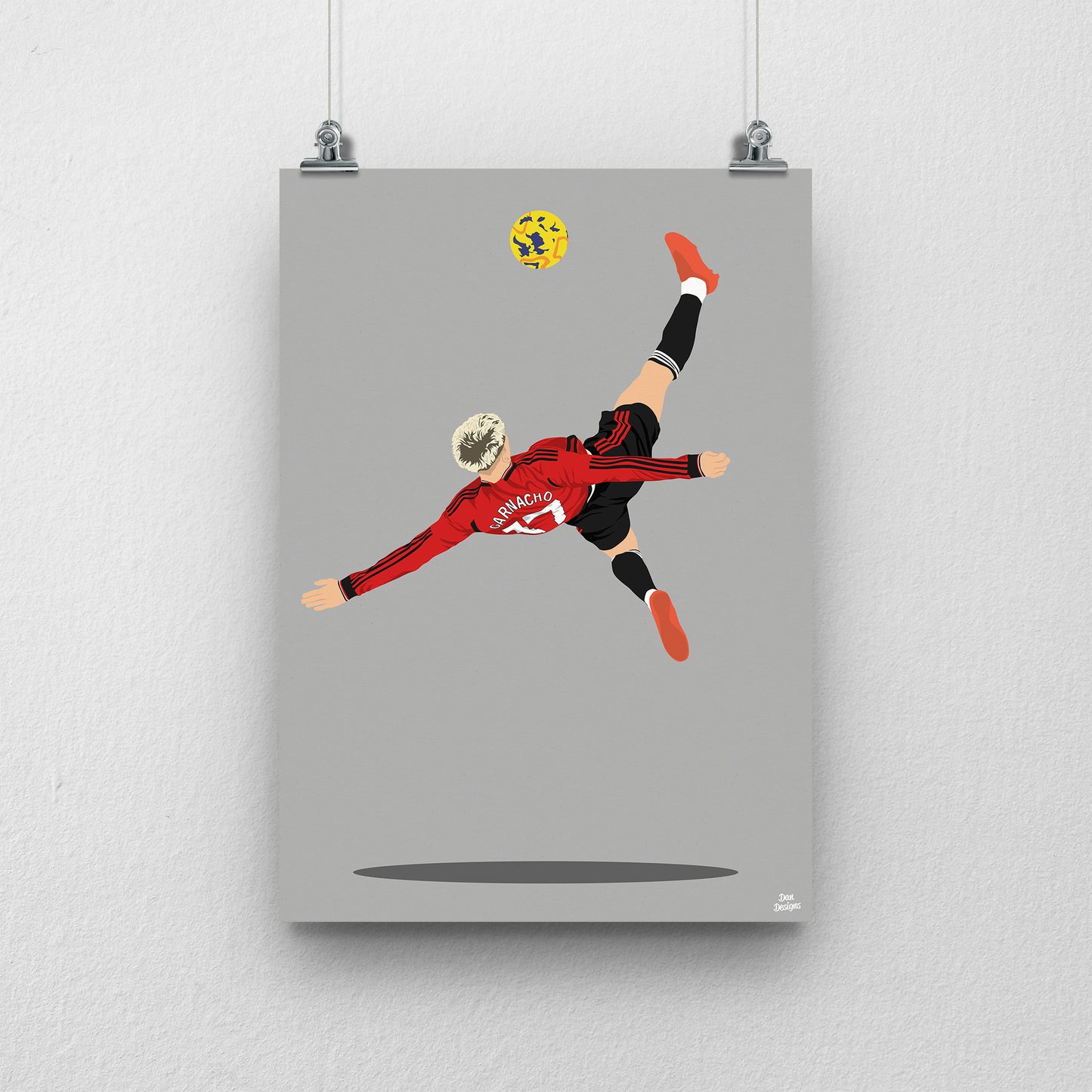 Alejandro Garnacho Overhead Kick Print – Football Artwork