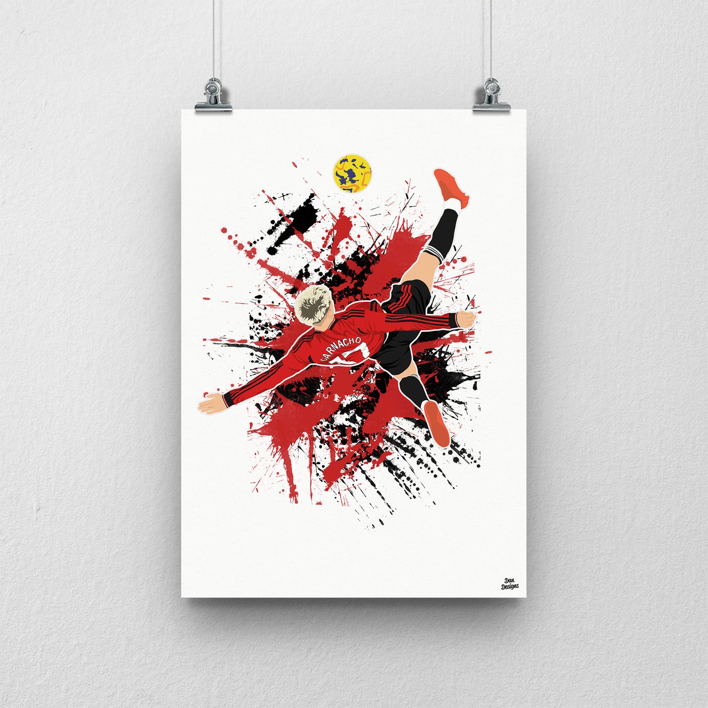 Alejandro Garnacho Overhead Kick Print – Football Artwork