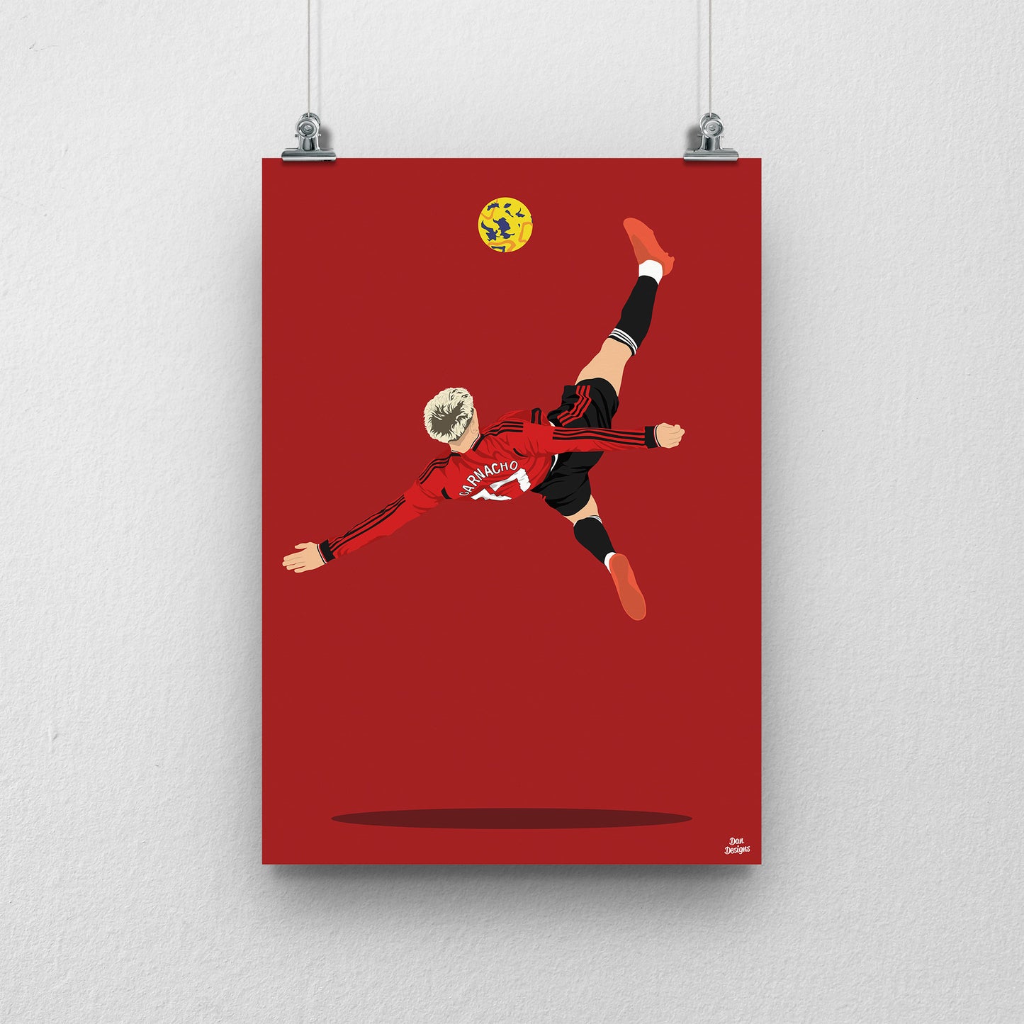 Alejandro Garnacho Overhead Kick Print – Football Artwork