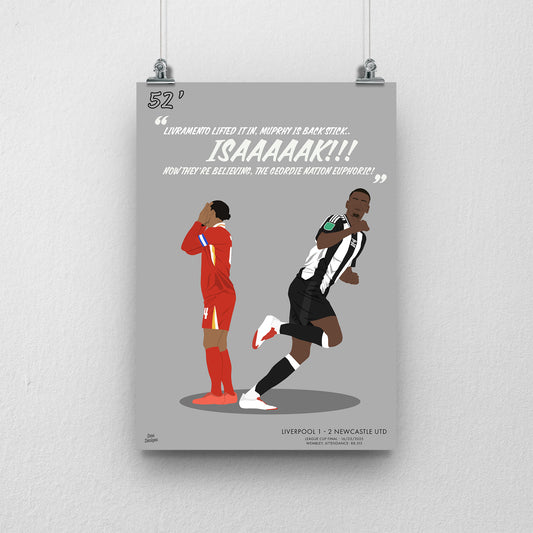 Alexander Isak Newcastle Print – League Cup Final Football Art