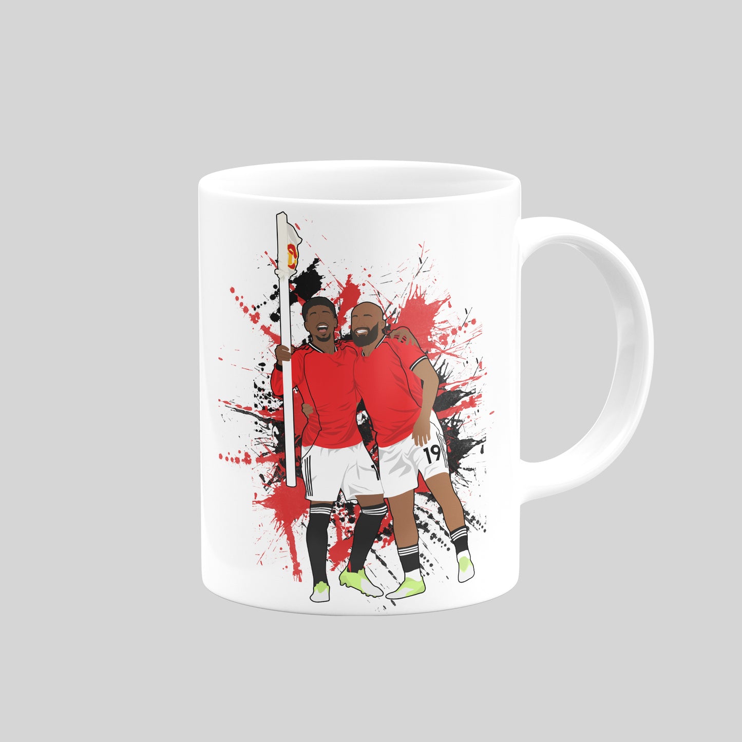 Amad Diallo & Bryan Mbeumo Mug – Corner Flag Celebration Football Design