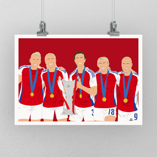 Arsenal Women's Champions League Trophy Poster