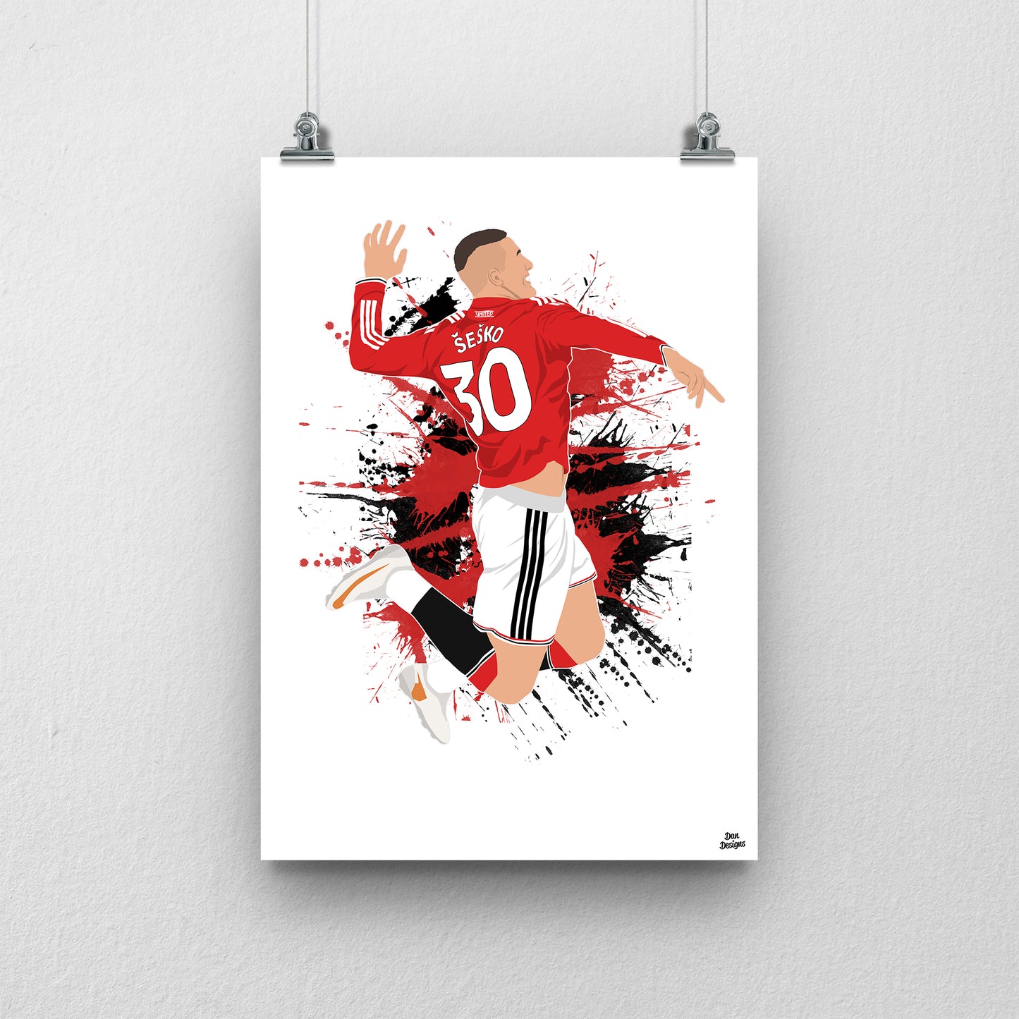 Benjamin Sesko Manchester United Print – Football Artwork