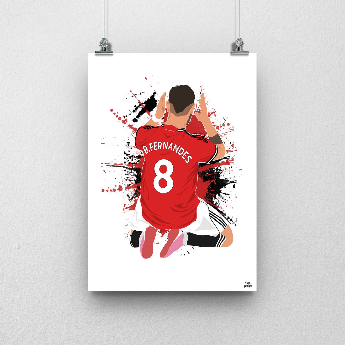 Bruno Fernandes Manchester United Print – Football Artwork