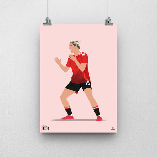 Celin Bizet Manchester United Print – Women’s Football Wall Art