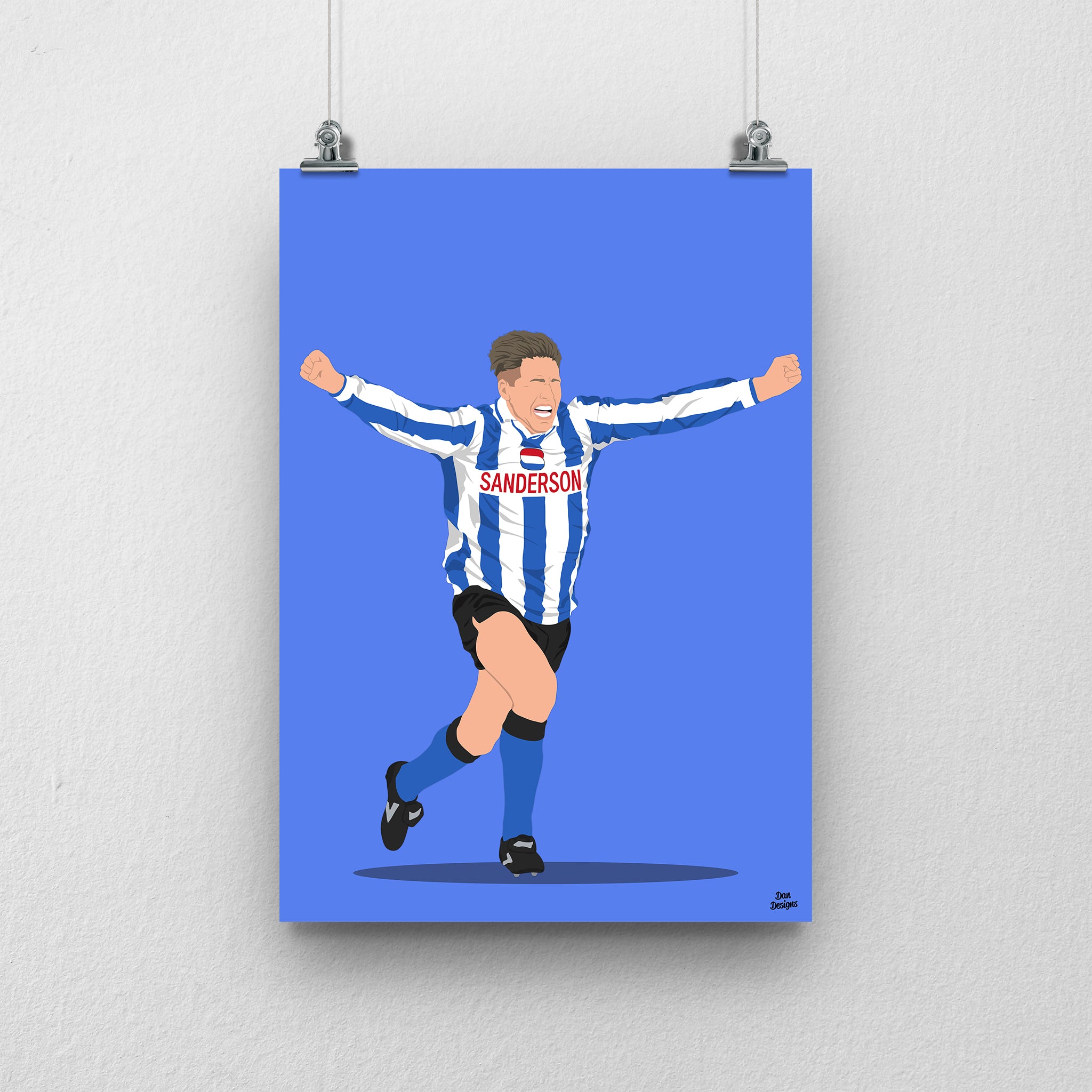 David Hirst Sheffield Wednesday Print | Football Art – dandesignsgb