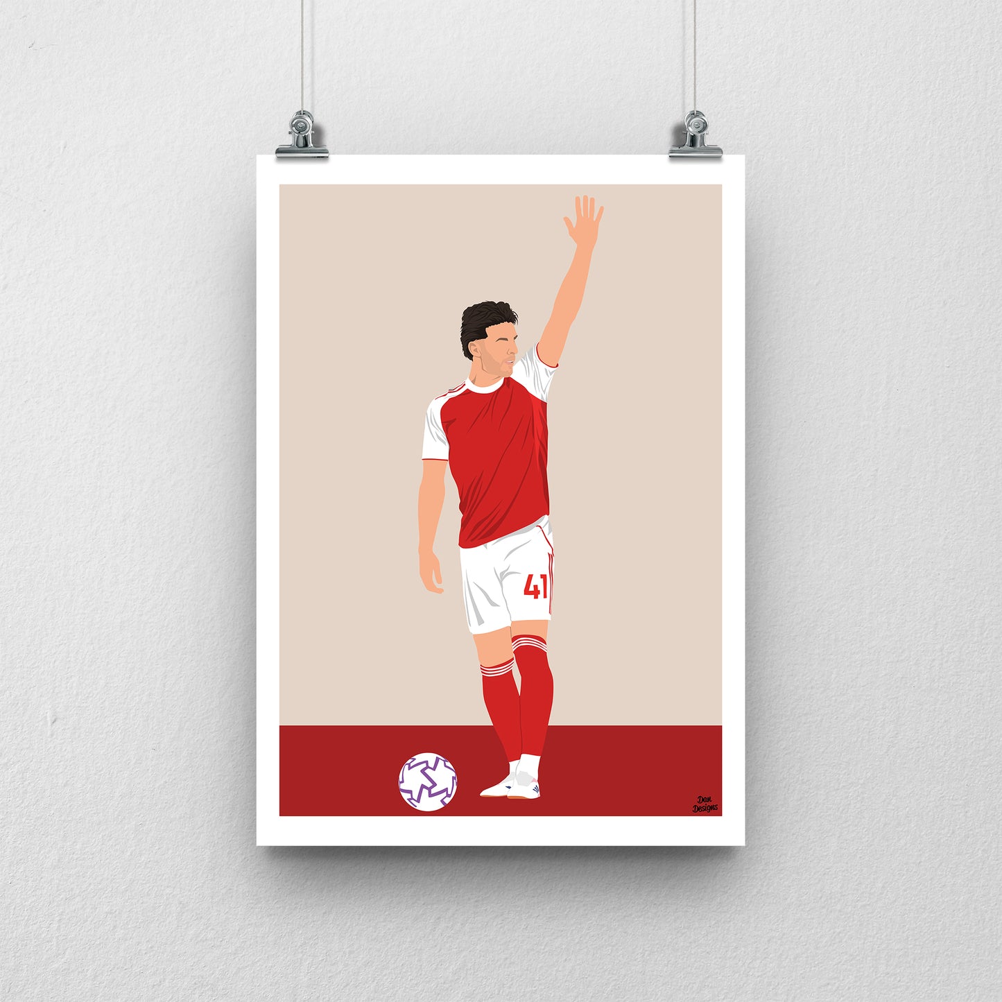 Declan Rice Arsenal Print – Midfield Leader Football Artwork