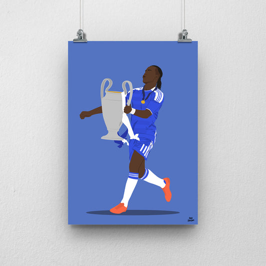 Didier Drogba Chelsea Print – Champions League Final Football Art