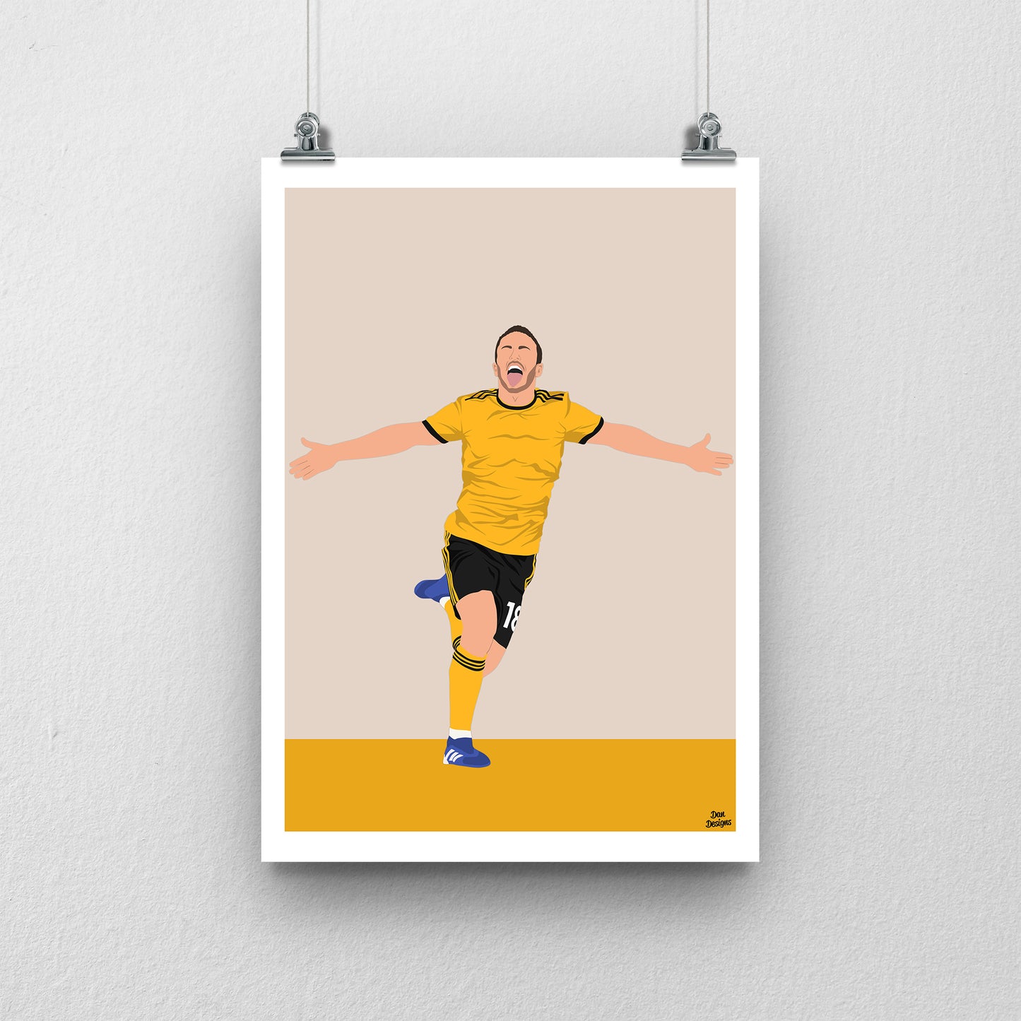 Diogo Jota Print – Wolves Forward Artwork