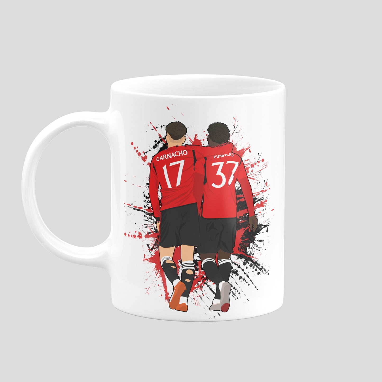 Garnacho & Mainoo Manchester United Mug – Football Artwork