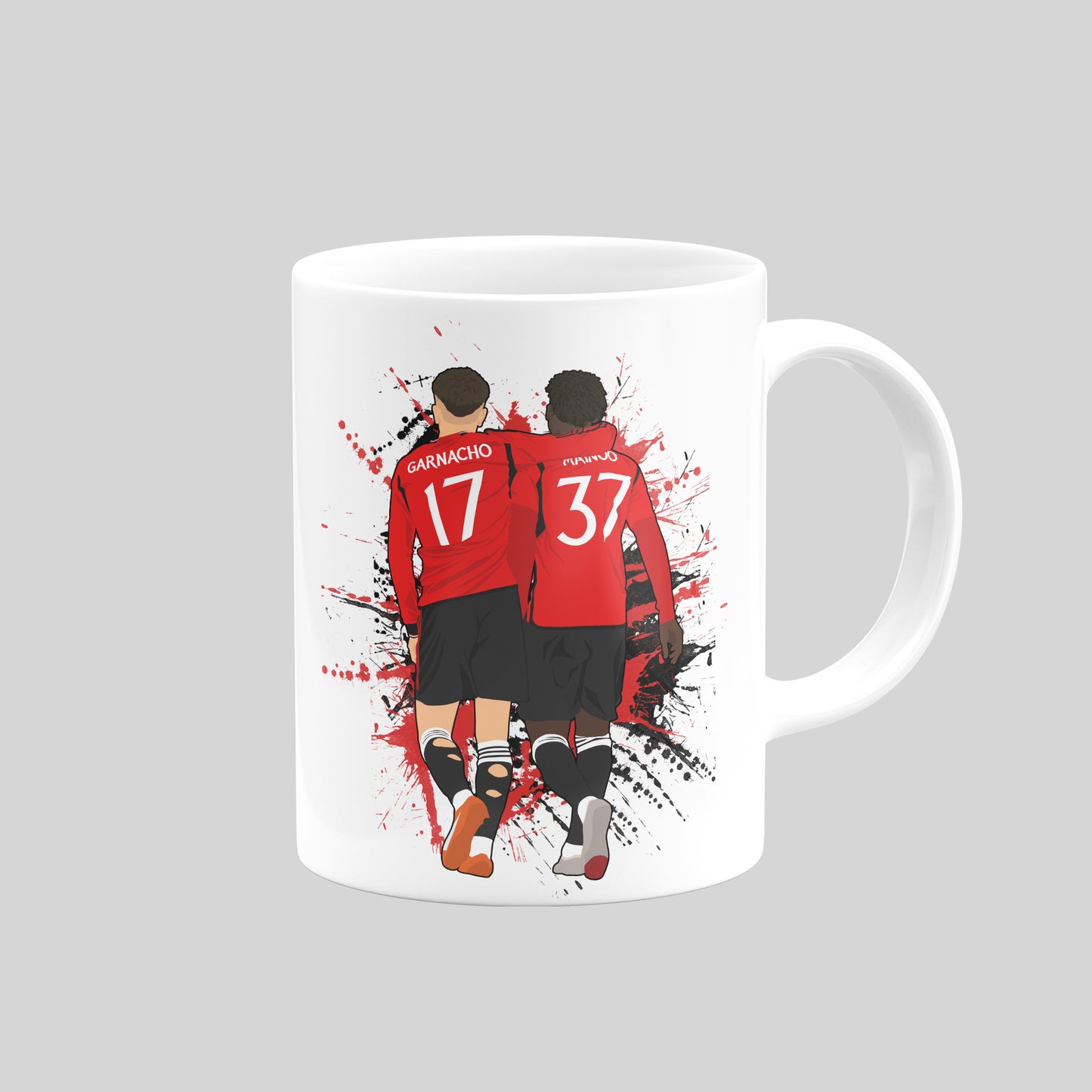 Garnacho & Mainoo Manchester United Mug – Football Artwork