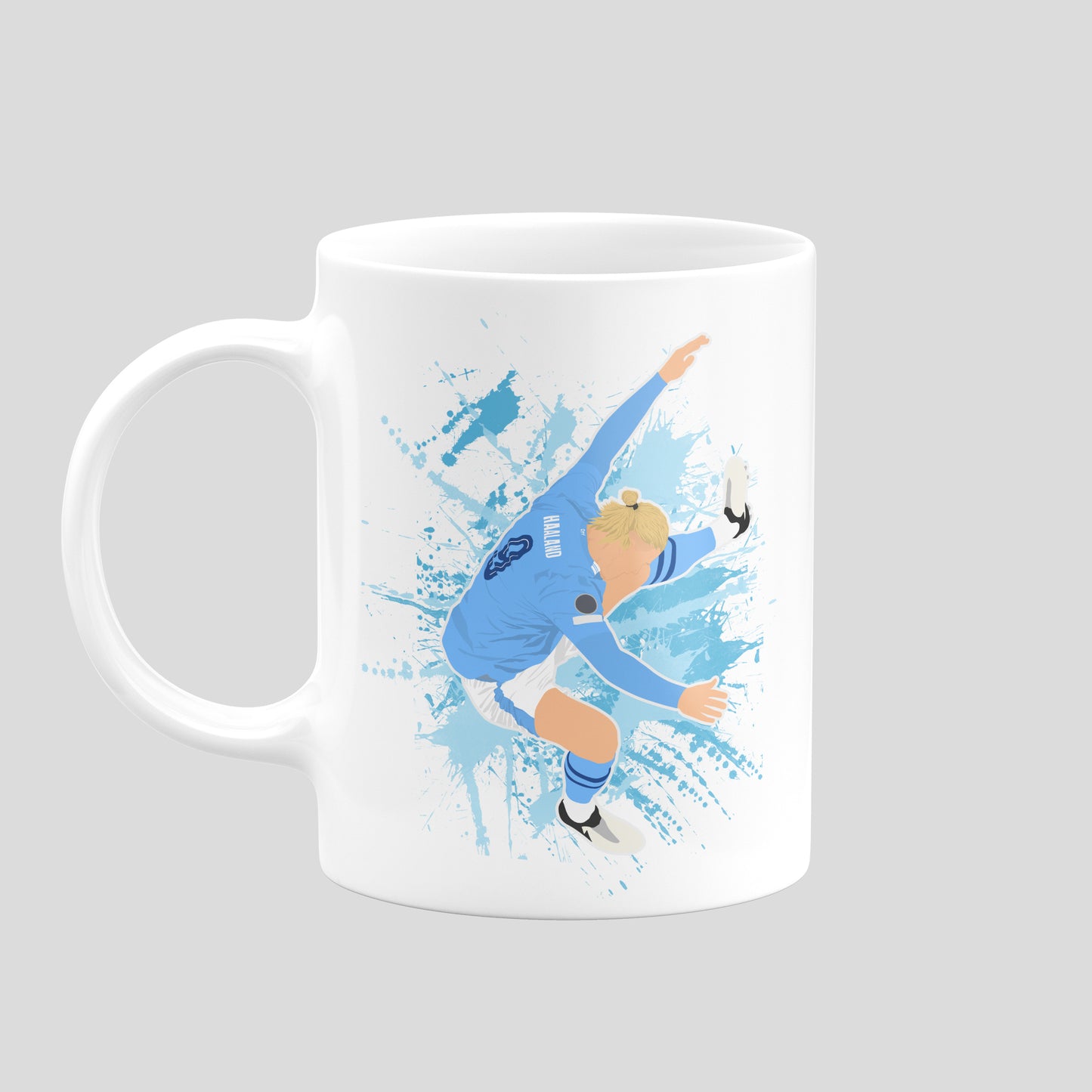 Erling Haaland Kung Fu Celebration Mug – Football Artwork