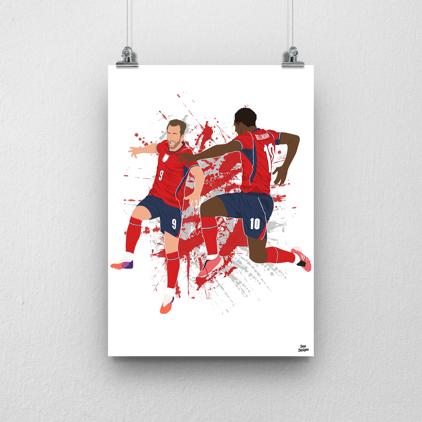 Harry Kane & Jude Bellingham Print – England World Cup Goal