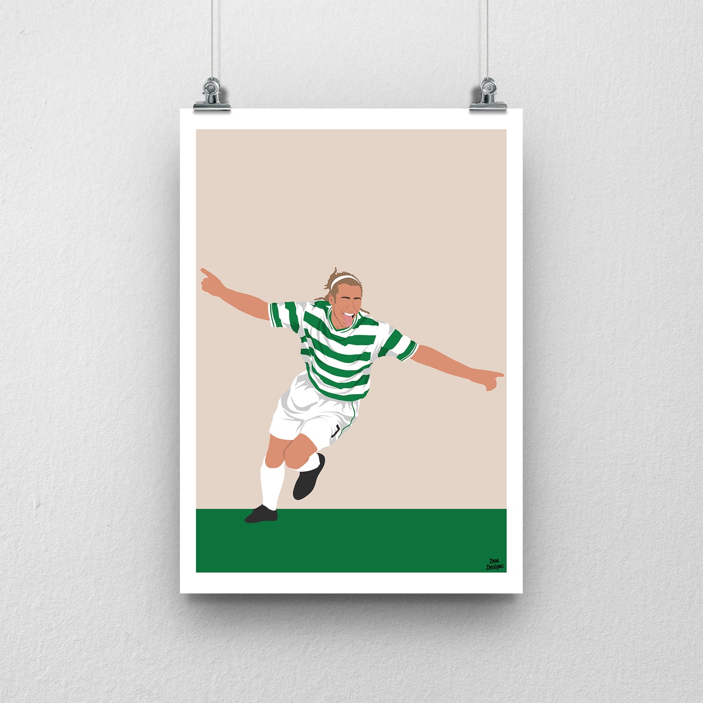 Henrik Larsson Print – Celtic Iconic Goal vs Rangers Artwork