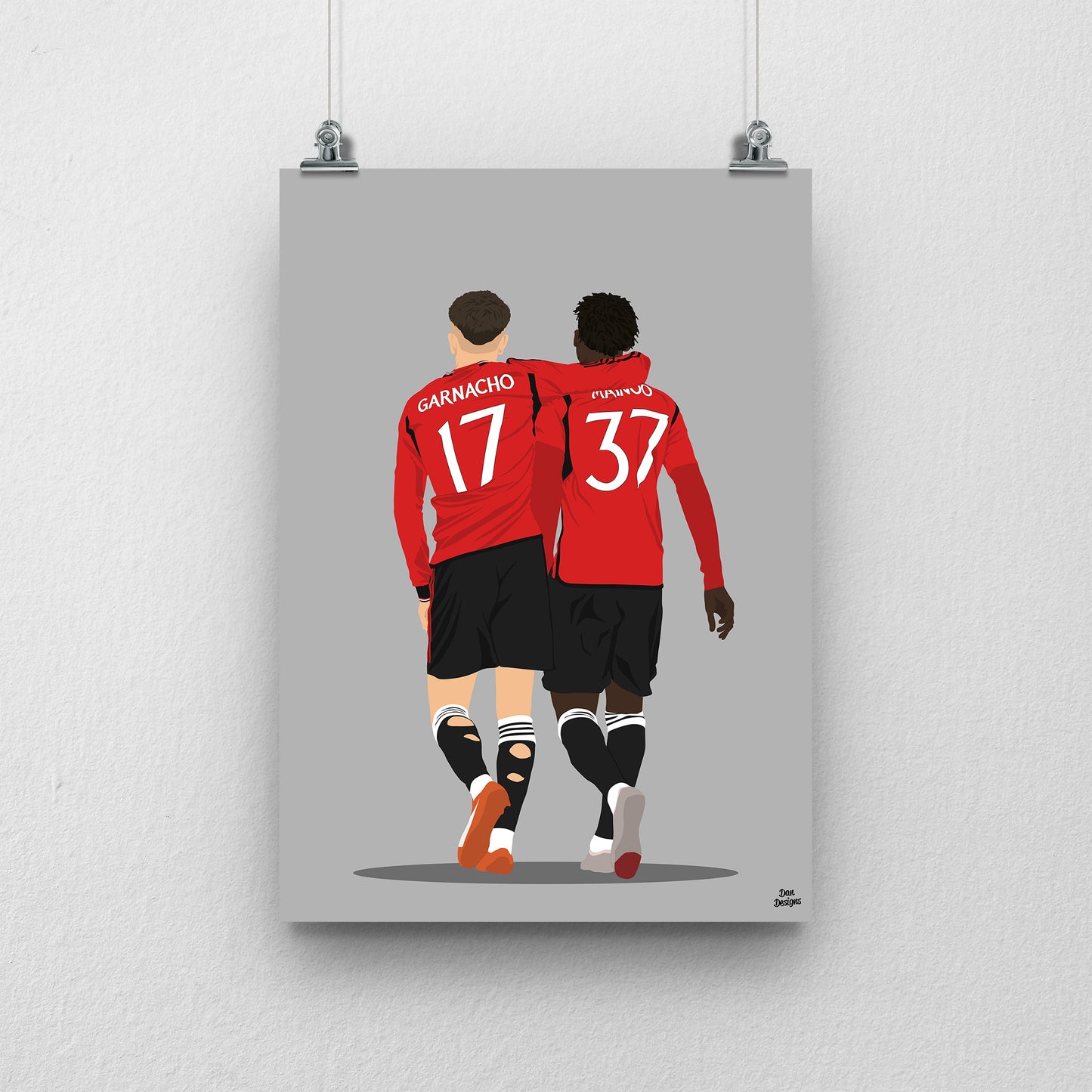Garnacho and Mainoo Manchester United Print – Football Artwork