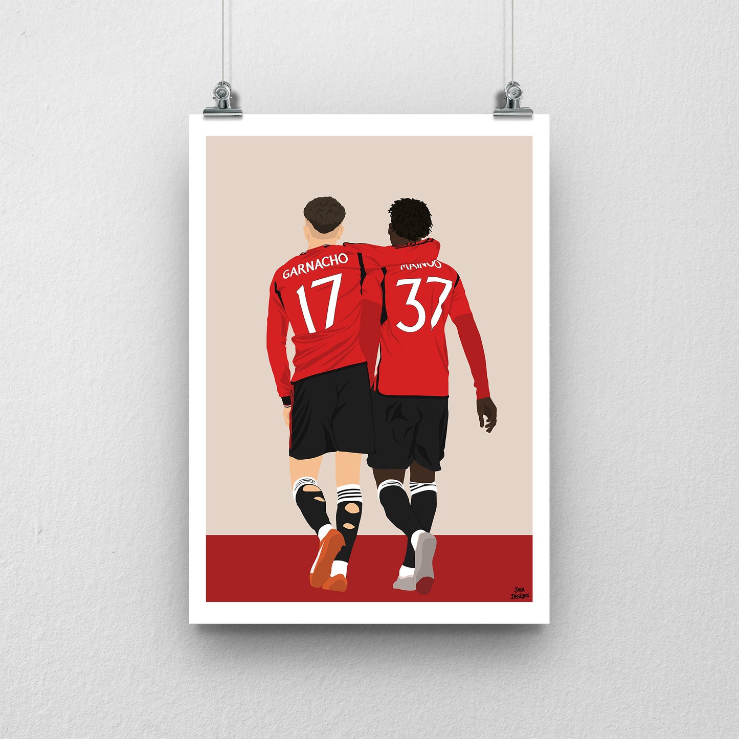 Garnacho and Mainoo Manchester United Print – Football Artwork