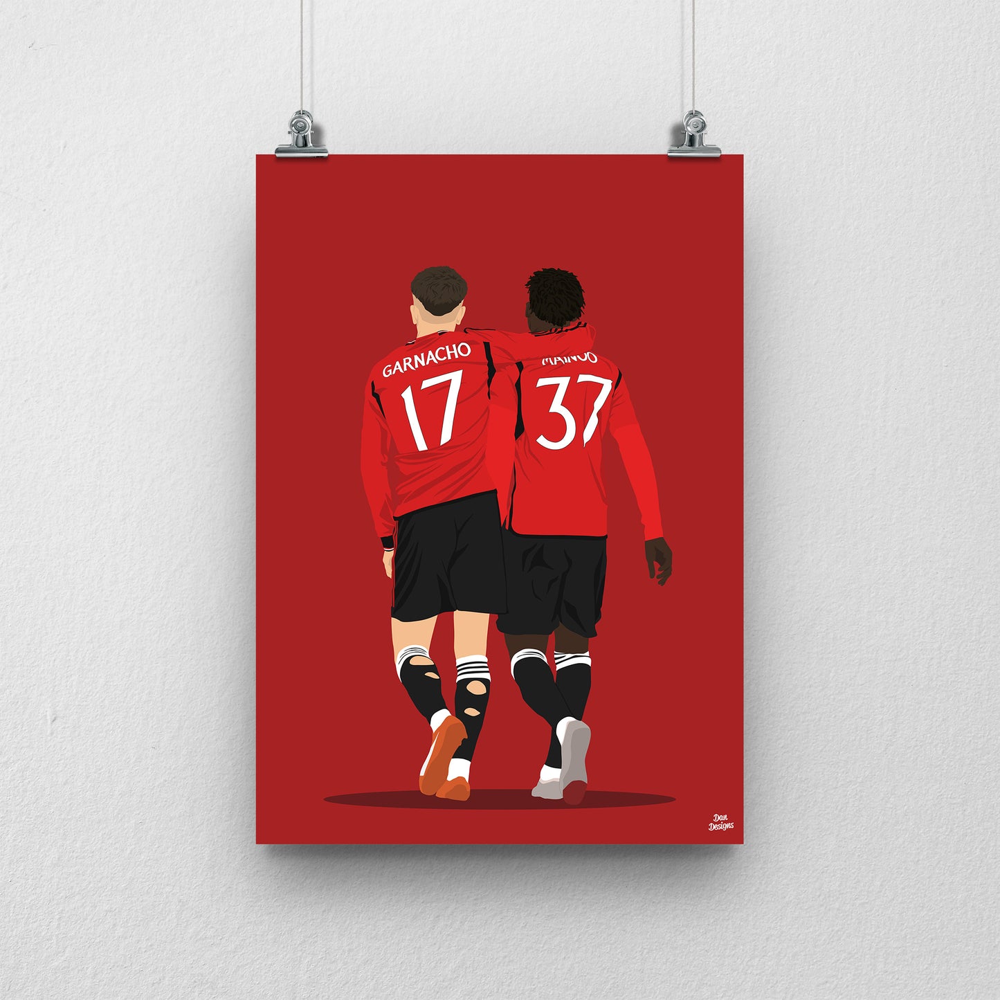 Garnacho and Mainoo Manchester United Print – Football Artwork