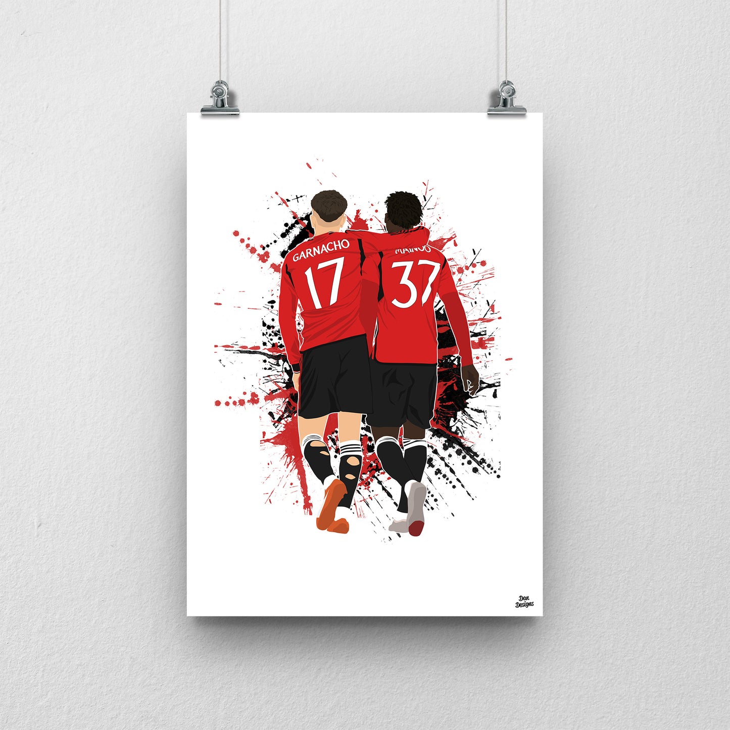 Garnacho and Mainoo Manchester United Print – Football Artwork