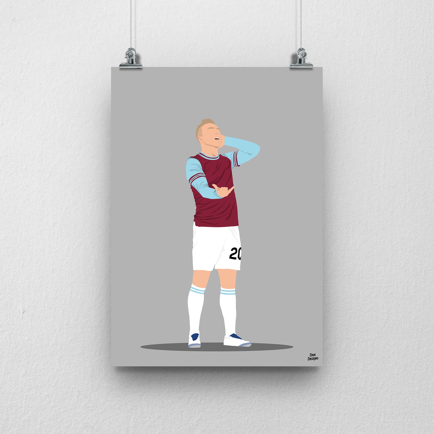 Jarrod Bowen West Ham United Print – Football Artwork