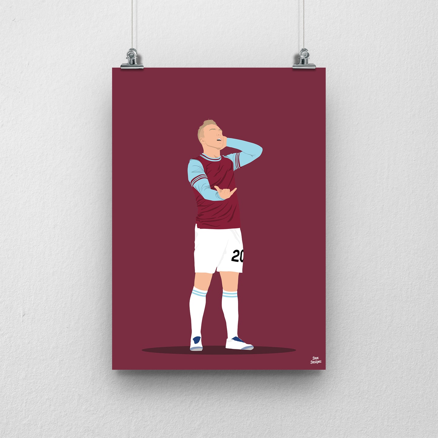 Jarrod Bowen West Ham United Print – Football Artwork