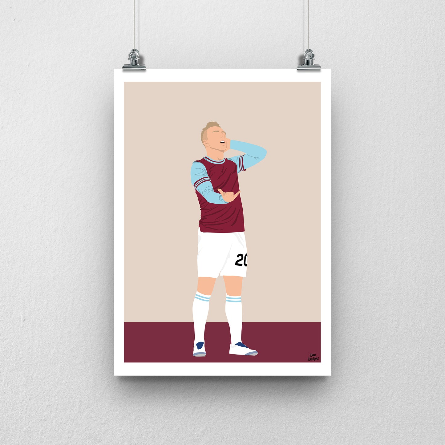 Jarrod Bowen West Ham United Print – Football Artwork