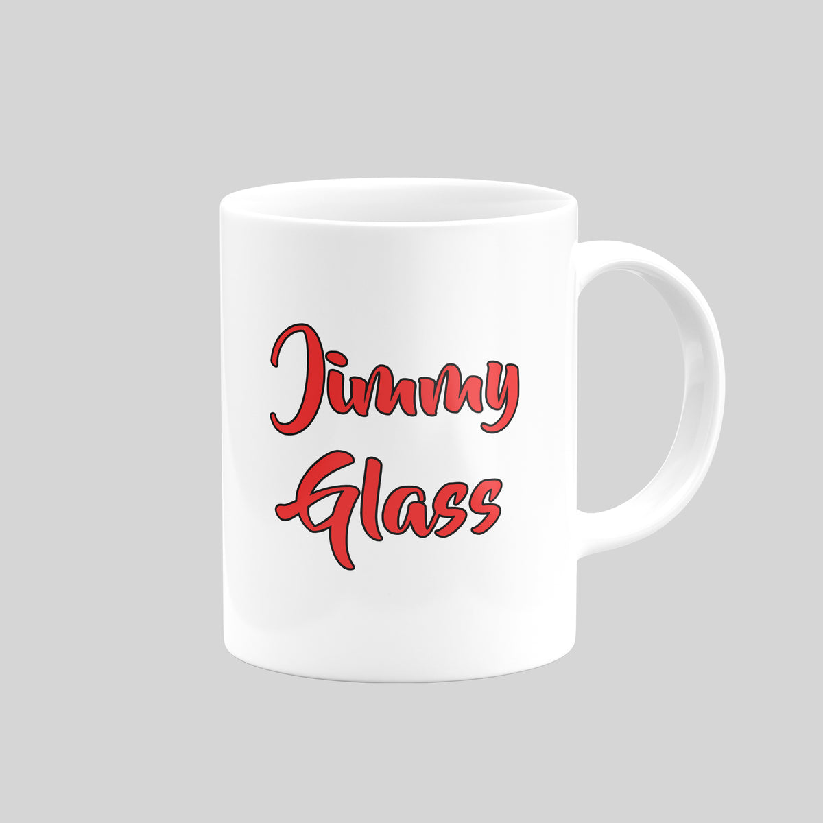 Jimmy Glass name design on the reverse of a Carlisle United mug