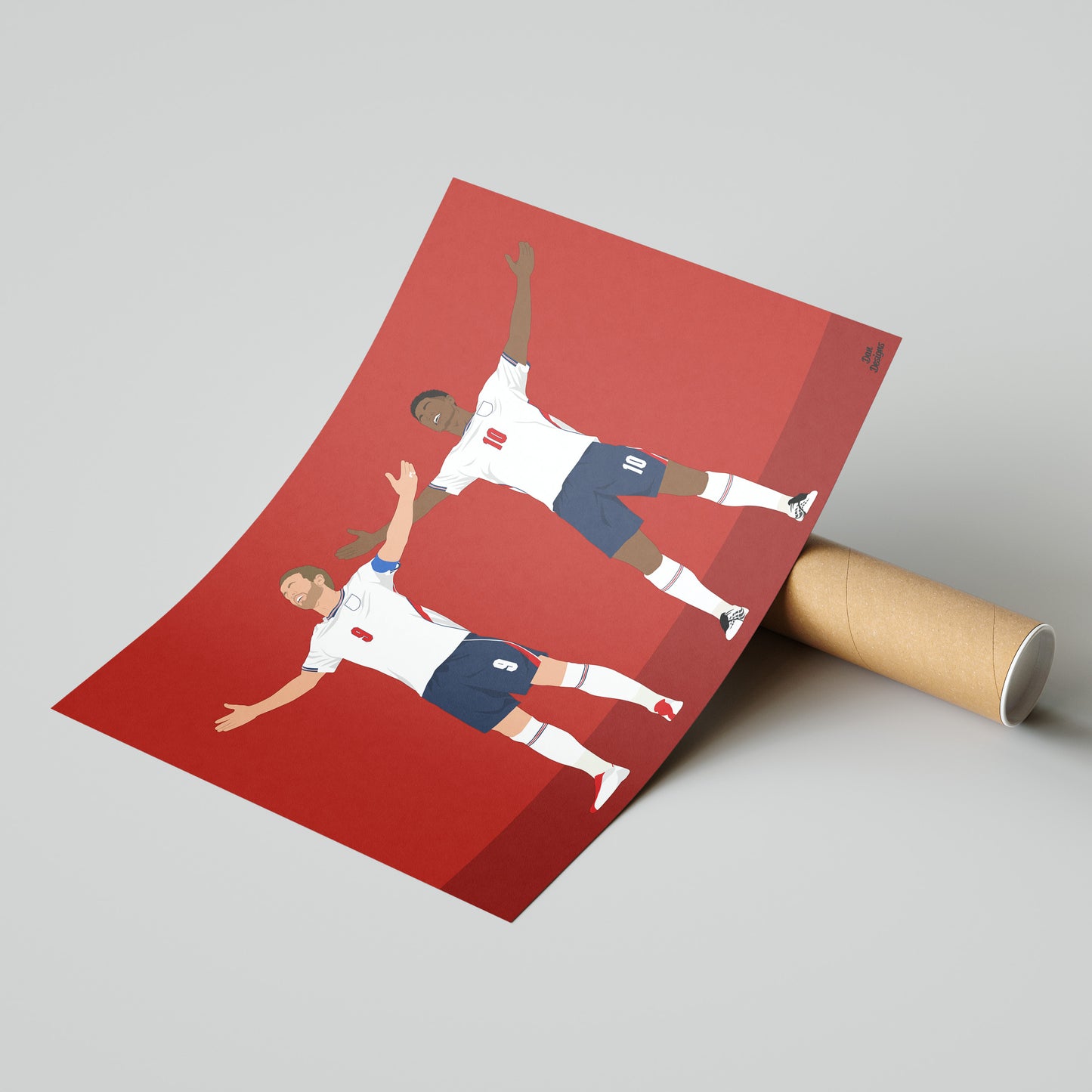 Harry Kane & Jude Bellingham Print – England World Cup 2026 Goal Celebration Artwork