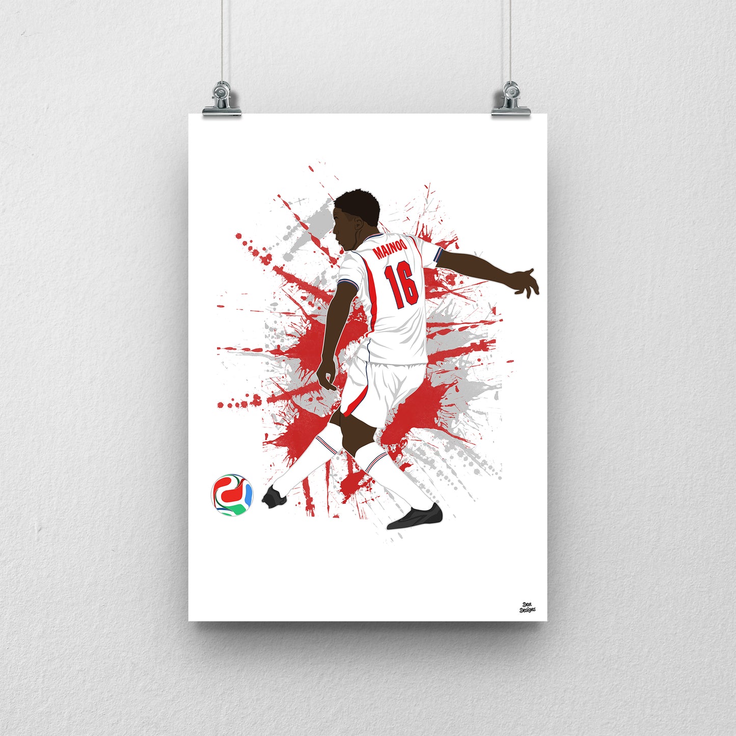 Kobbie Mainoo Print – England World Cup 2026 Artwork