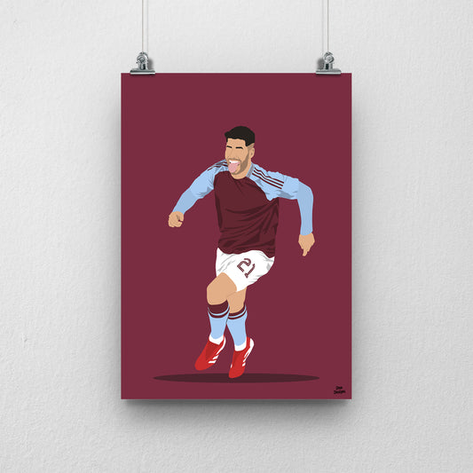 Marco Asensio Aston Villa Print – Football Wall Art