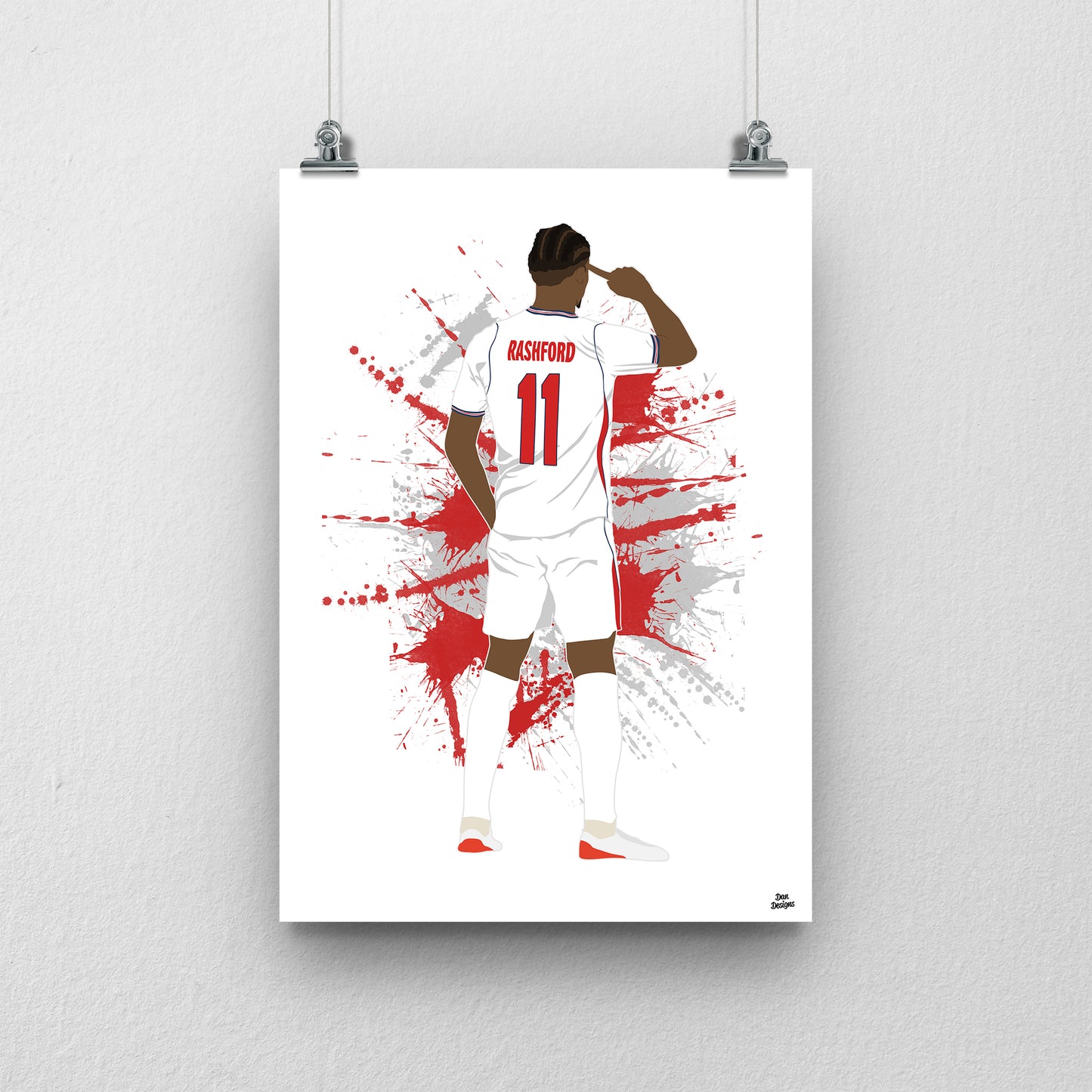 Marcus Rashford Print – England World Cup 2026 Artwork