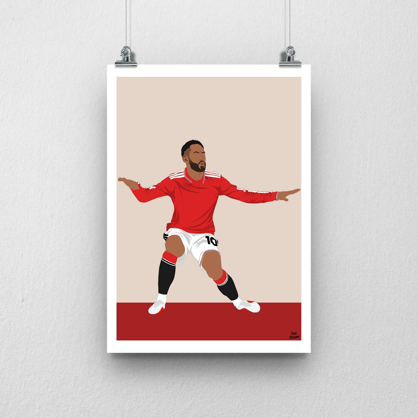 Matheus Cunha Manchester United Print – Football Artwork