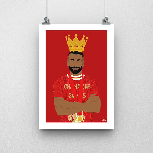 Mo Salah Liverpool Print – Crown Celebration Football Artwork