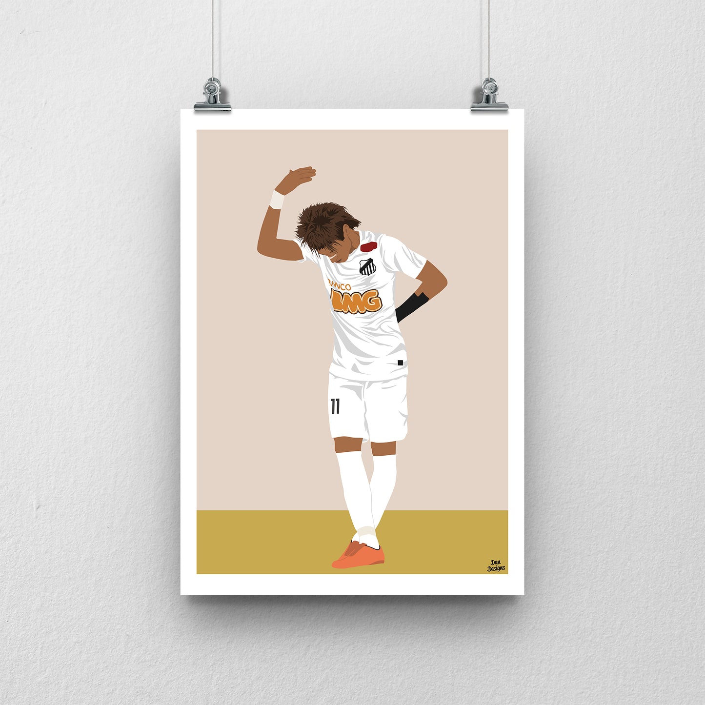 Neymar Jr Santos Print – Football Artwork