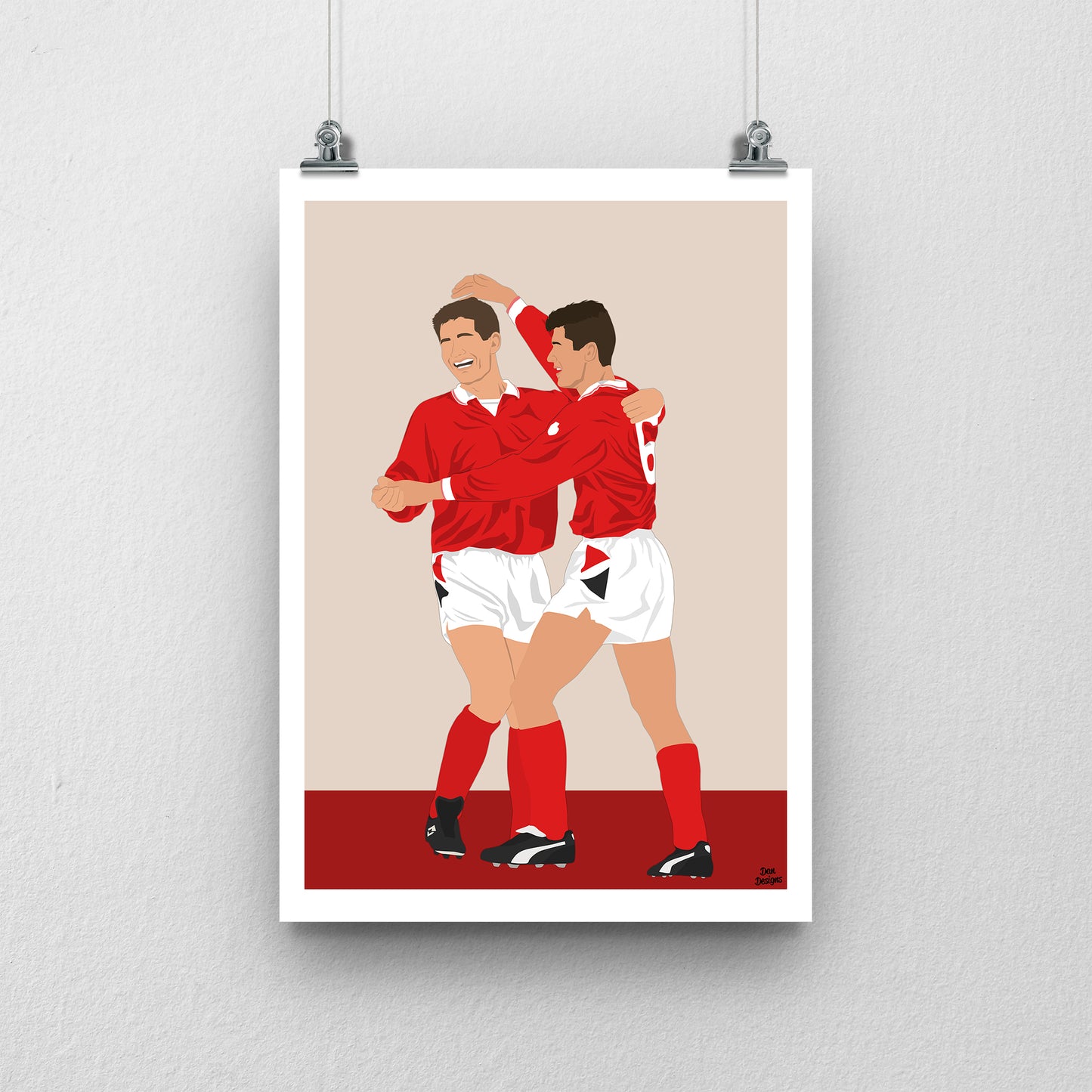 Nigel Clough and Roy Keane Nottingham Forest Print – Football Artwork
