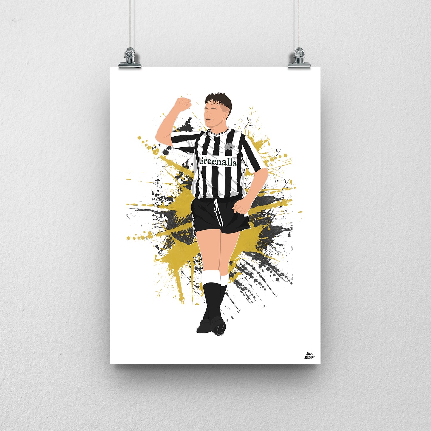 Paul Gascoigne Print – Newcastle United Football Artwork