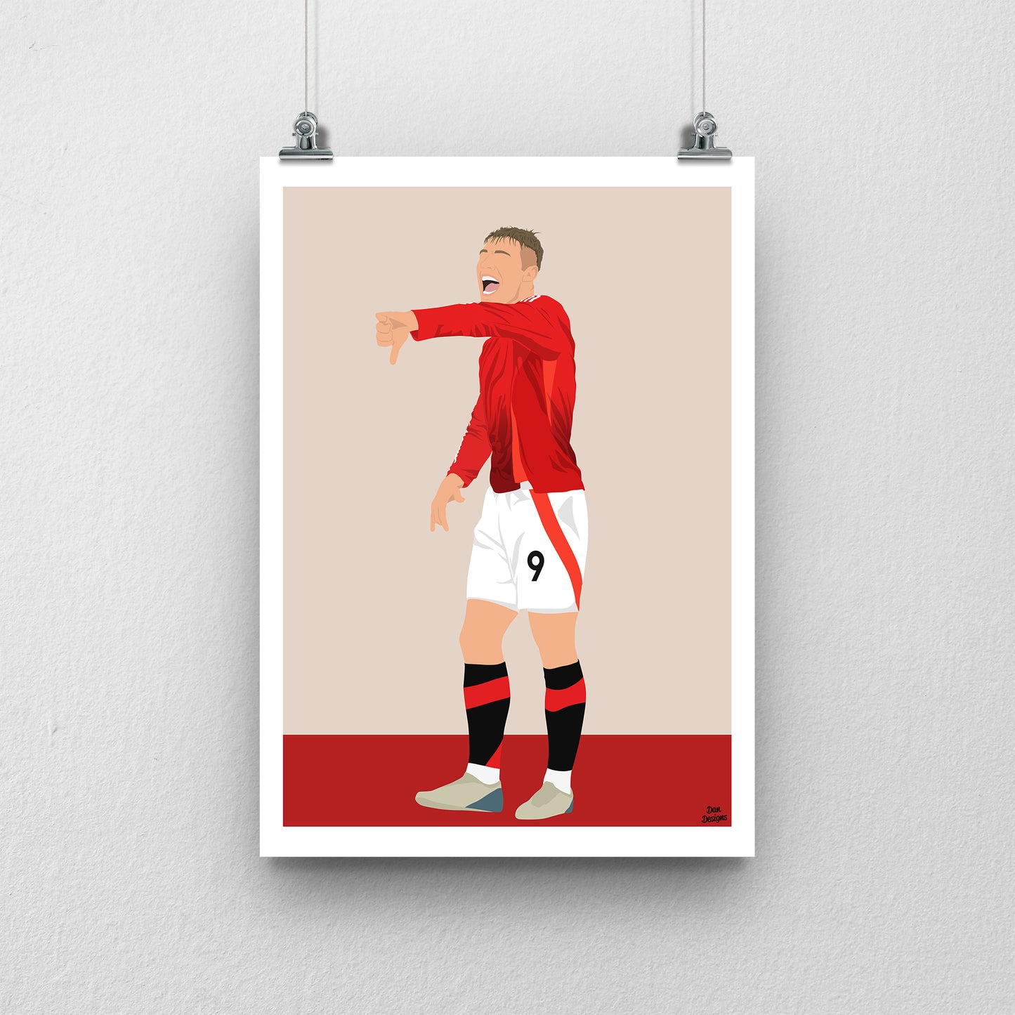 Rasmus Hojlund Manchester United Print – Football Artwork