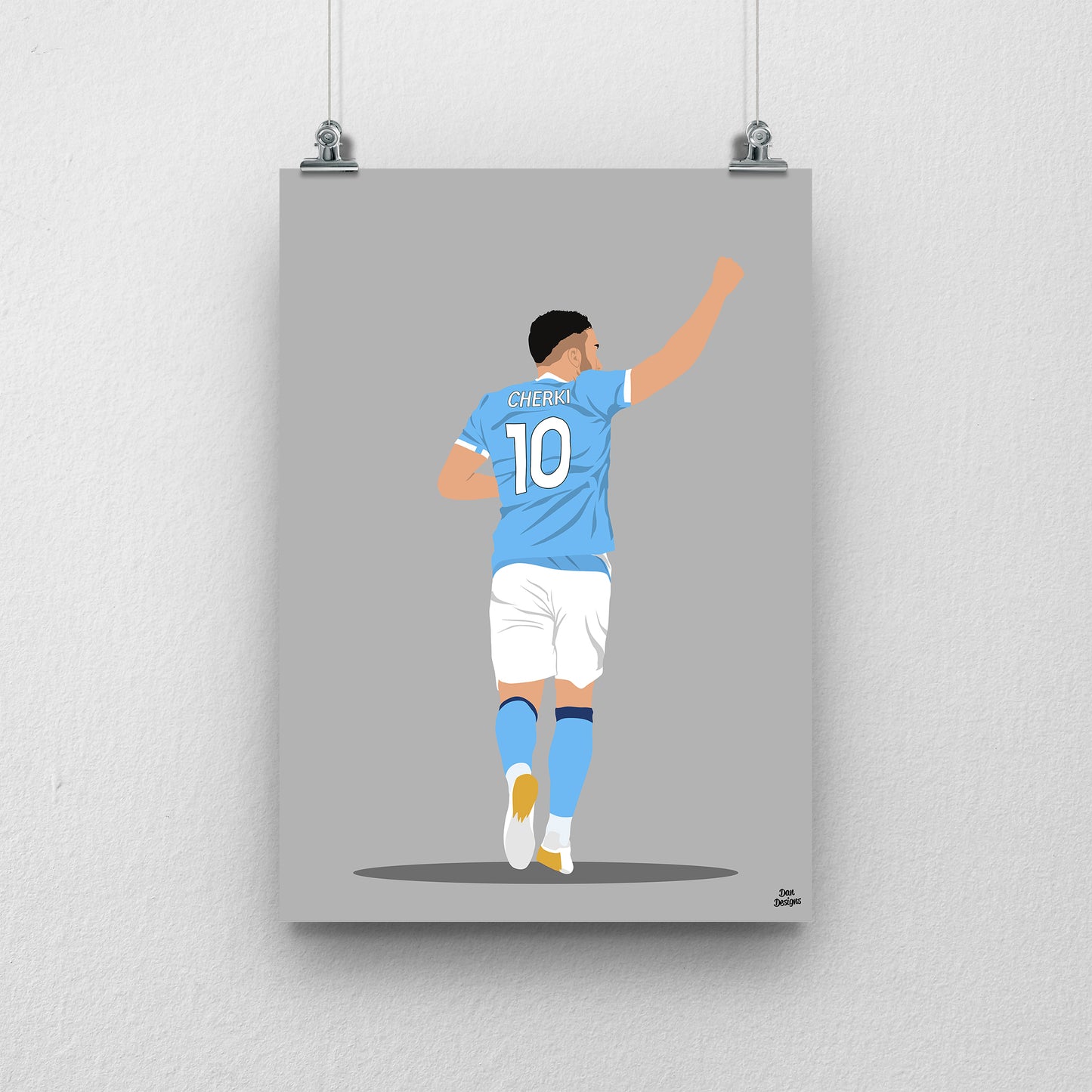 Rayan Cherki Print | Man City Football Poster
