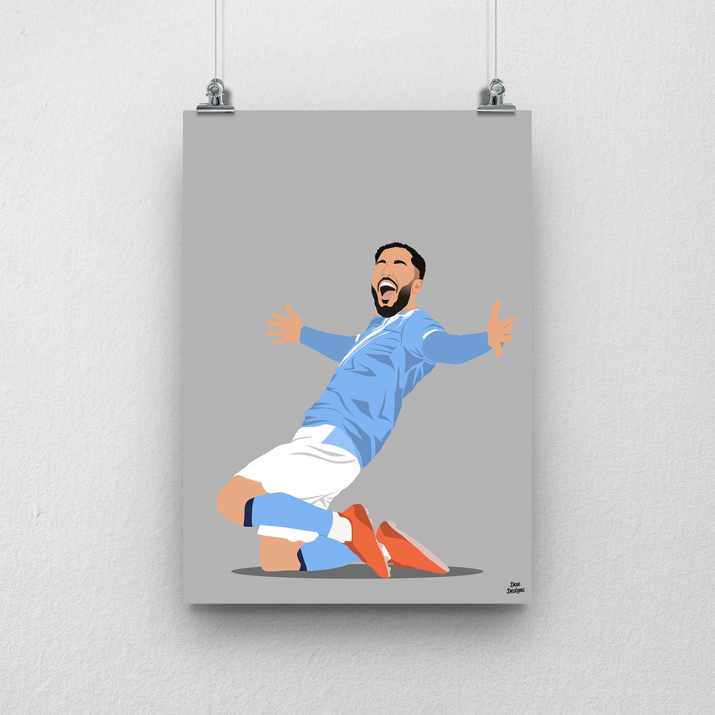 Rayan Cherki Print | Man City Football Poster