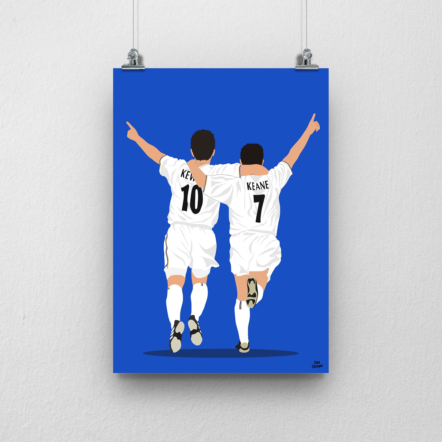 Harry Kewell and Robbie Keane Leeds Duo Print – Premier League Football Poster