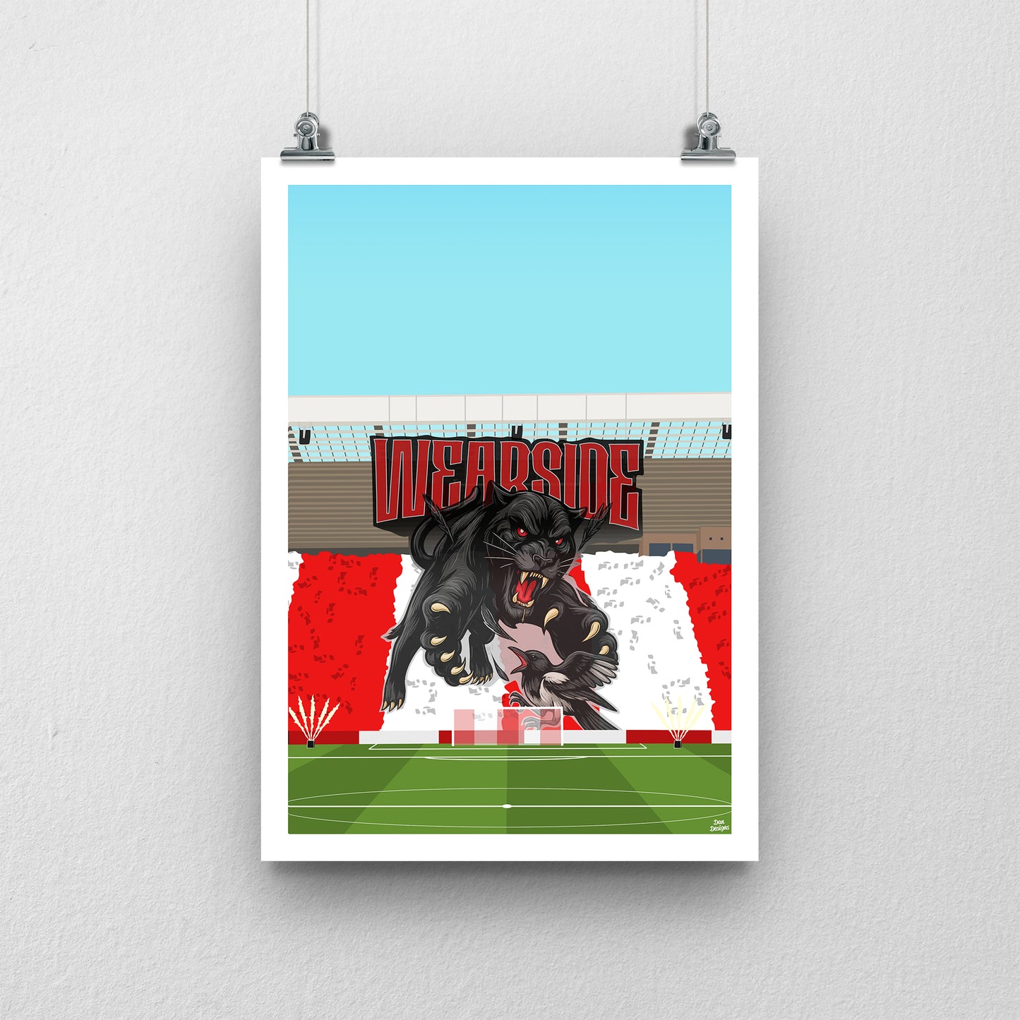 Stadium of Light Wearside Tifo Print – Sunderland AFC Weartyne Derby Poster
