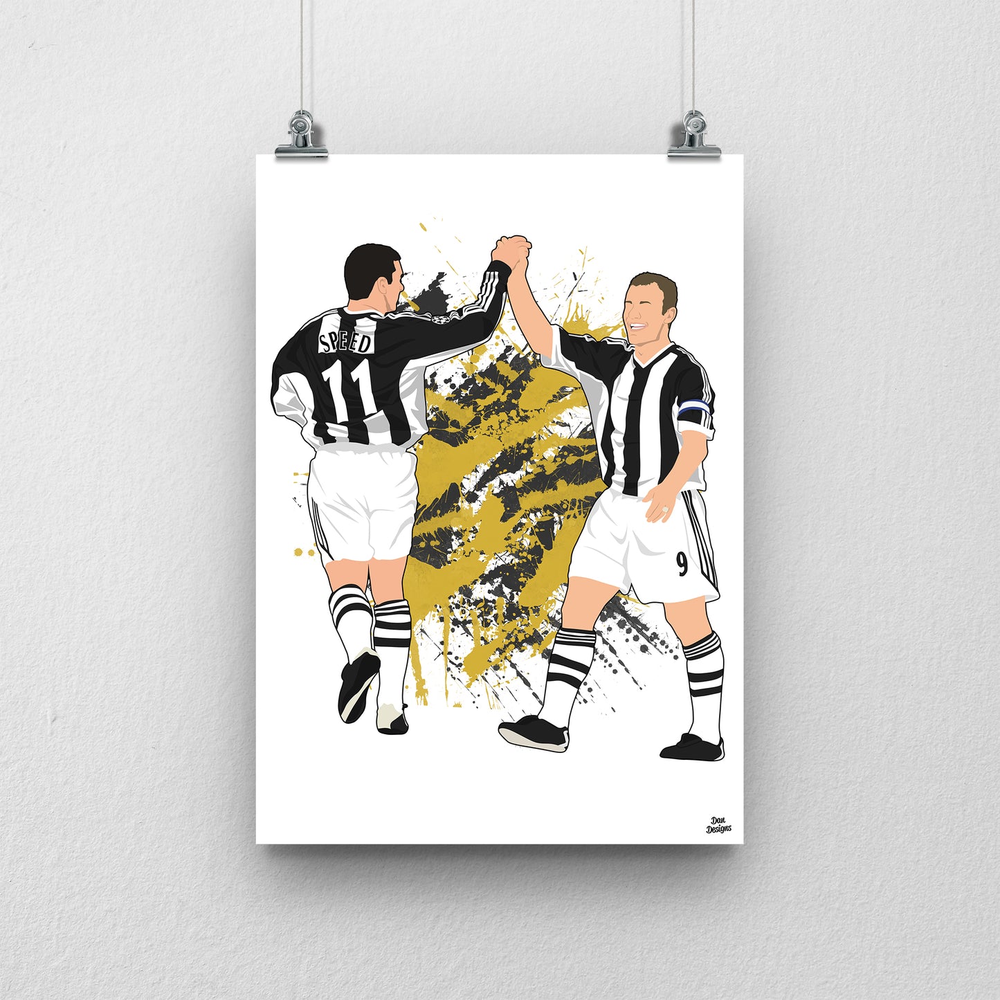Alan Shearer & Gary Speed Print – Newcastle United Football Artwork