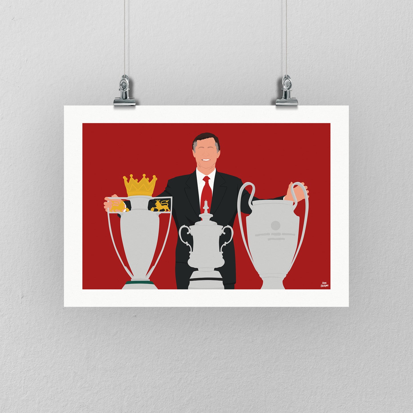 Sir Alex Ferguson Treble Winners Manchester United Print – Football Artwork
