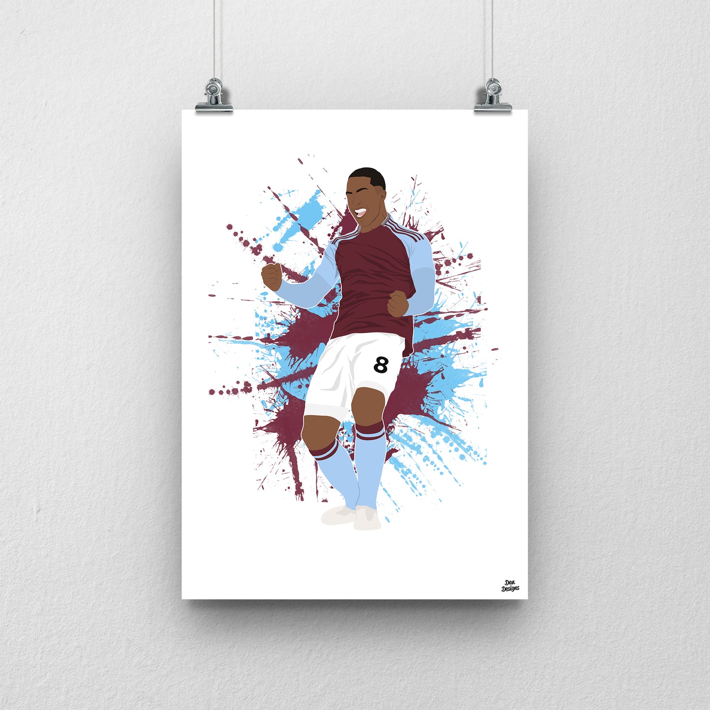 Youri Tielemans Aston Villa Print – Belgian Midfielder Football Artwork