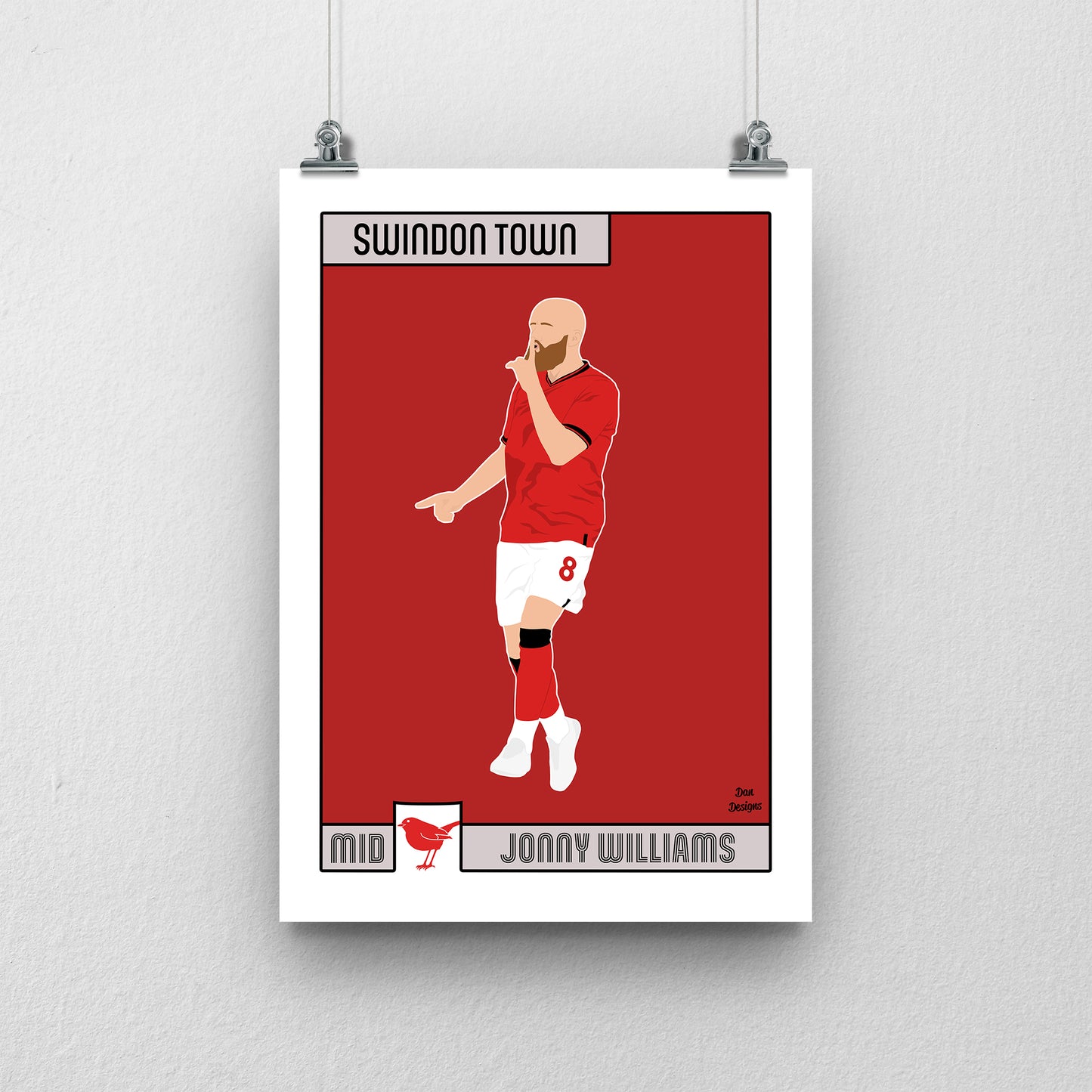 Jonny Williams Swindon Town Print – Official Club Artwork