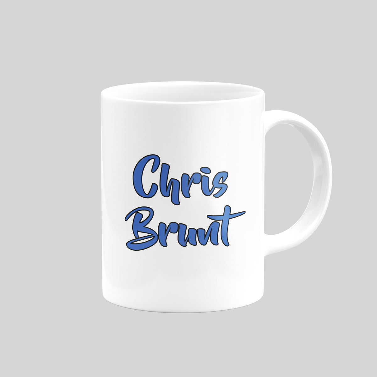 Reverse of Chris Brunt West Brom mug showing his name