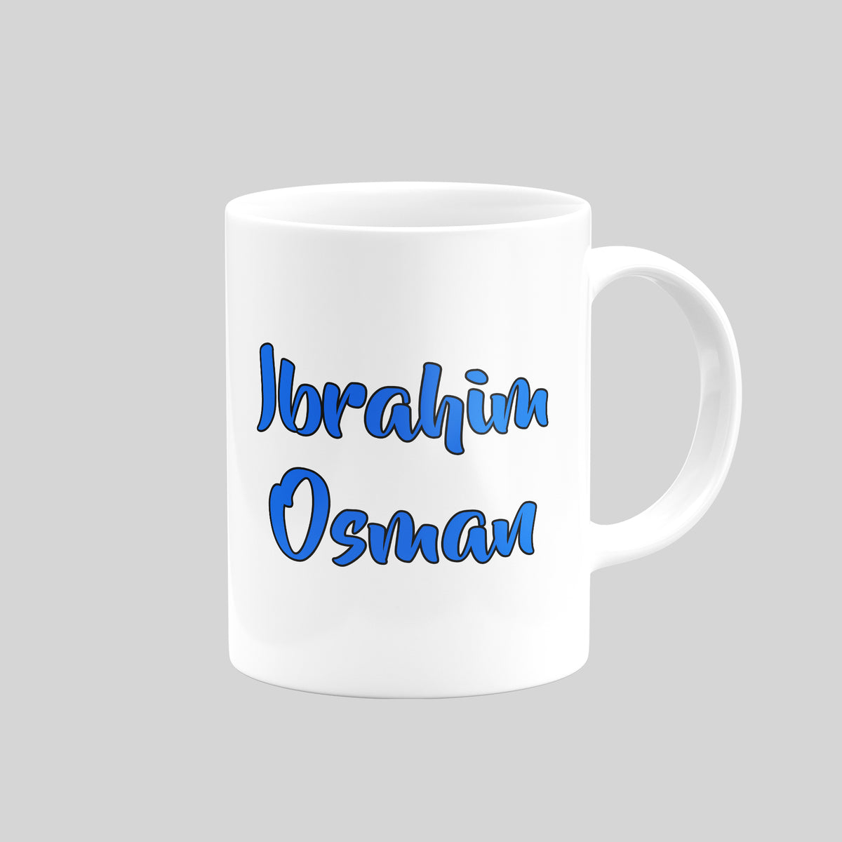 Reverse of Ibrahim Osman Birmingham City mug showing his name