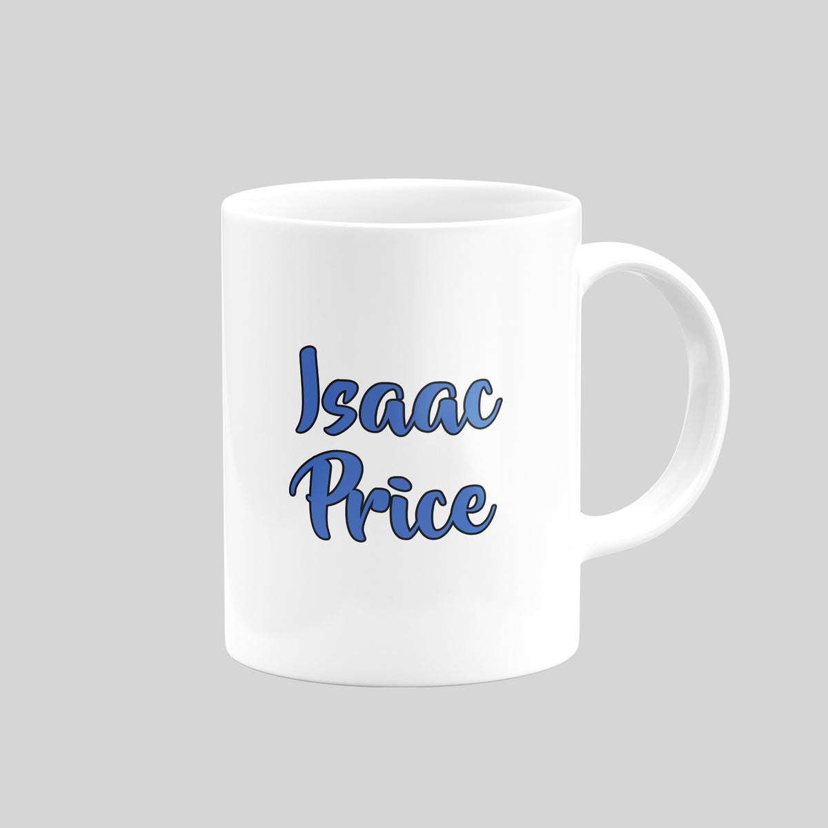 Reverse of Isaac Price West Brom mug showing his name